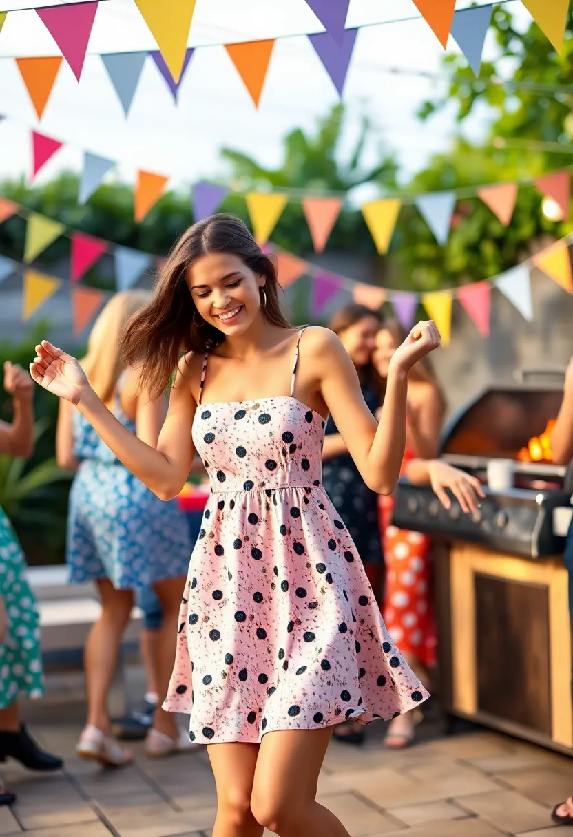 20 Trendy Summer Outfits That Will Make You the Star of Every BBQ (Everyone Will Ask Where You Got #6!) - 15. Playful Skater Dress